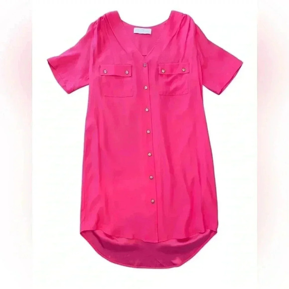 Amanda Uprichard 100% Silk Courtney Dress in Hot Pink Size Small 0311P - Picture 1 of 10